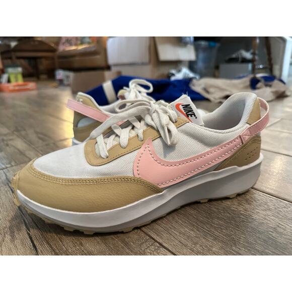 Nike Women's Sesame Atmosphere Waffle Debut Lace Up Running Shoes Size 10.5 - Picture 5 of 10